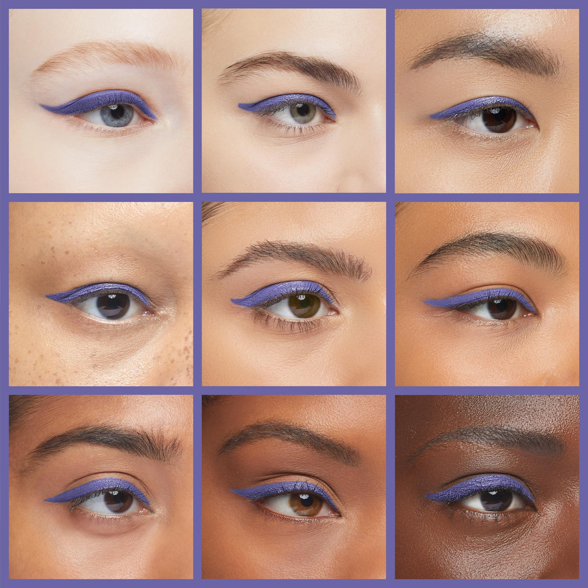 Julep applied on eye winged look demonstrating longwear definition