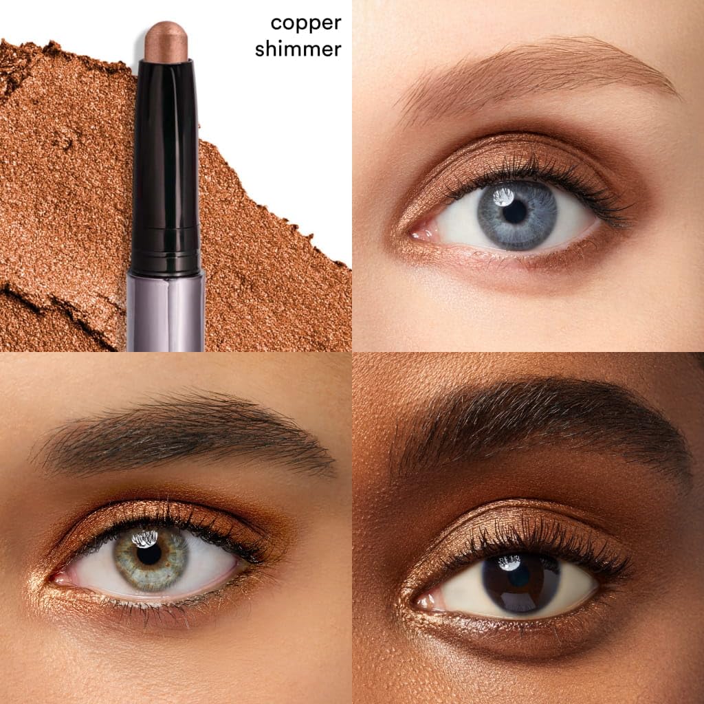 Julep eyeshadow stick open tip displaying creamy copper pigment for easy application