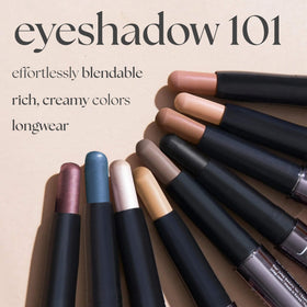 Julep eyeshadow texture swipe showing cream-to-powder shimmer payoff