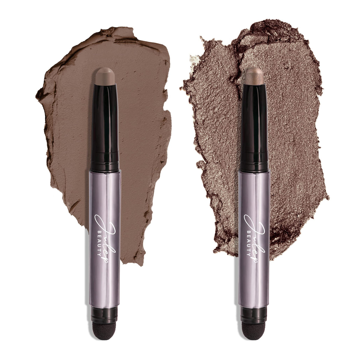 Julep front packaging of eyeshadow duo showing compact travel-ready case and shades