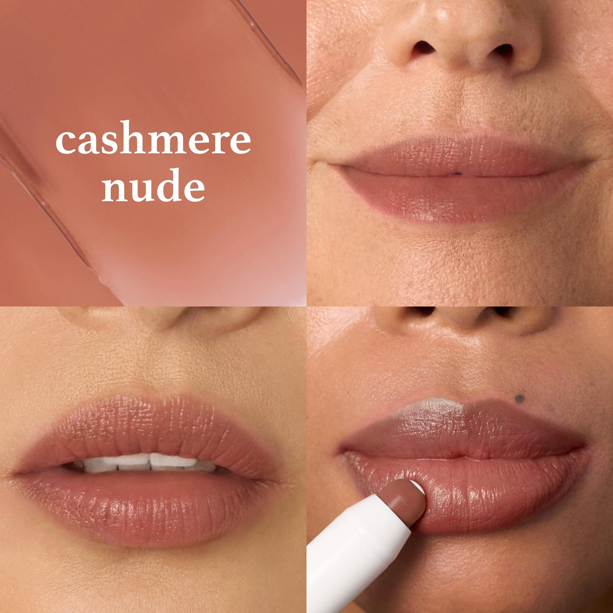 Julep open balm disk displaying Cashmere Nude shade and creamy finish for easy application