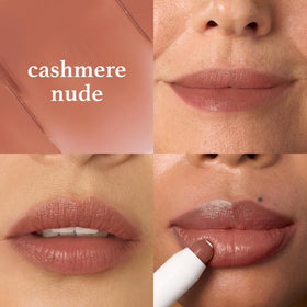 Julep open balm disk displaying Cashmere Nude shade and creamy finish for easy application