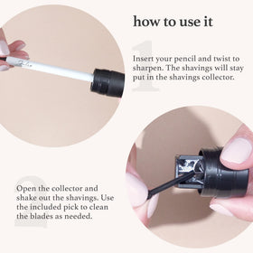 Julep open shavings compartment showing mess-free disposal