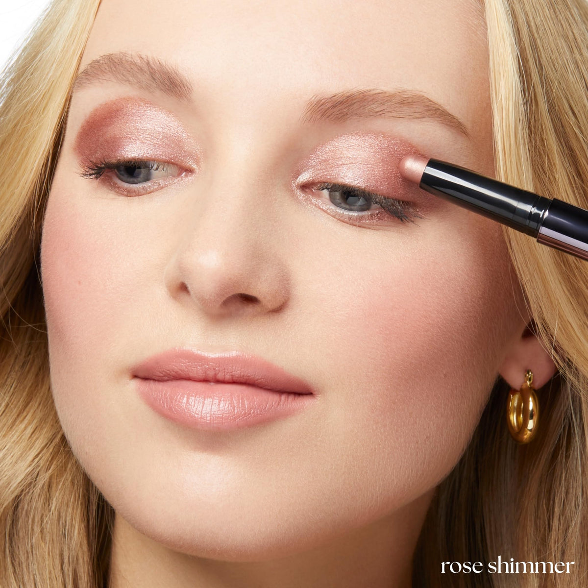 Julep Rose Shimmer texture close-up highlighting creamy-to-powder shimmer and smooth blend