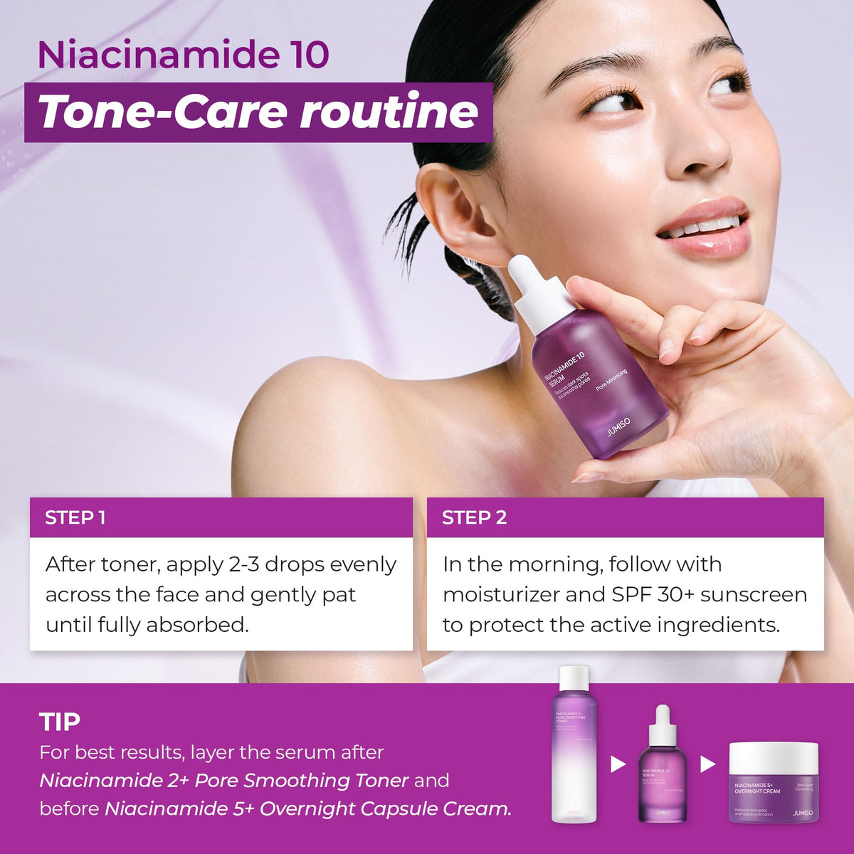 Before and after concept image suggesting JUMISO helps even skin tone and fade spots benefit