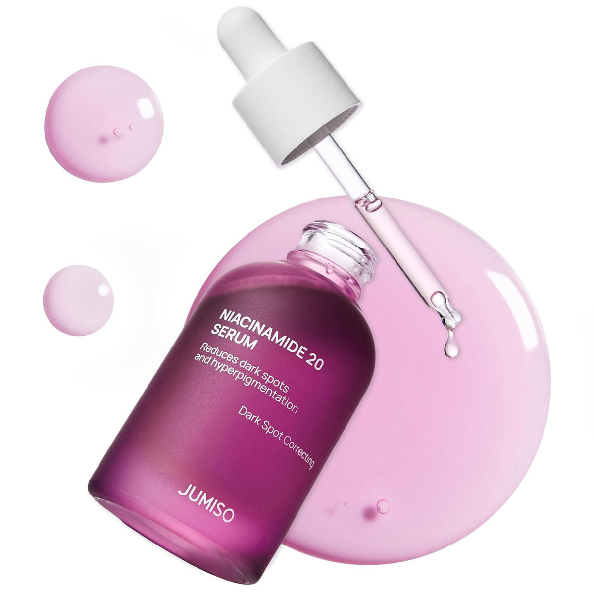 JUMISO front bottle view showing label and compact brightening serum packaging benefit