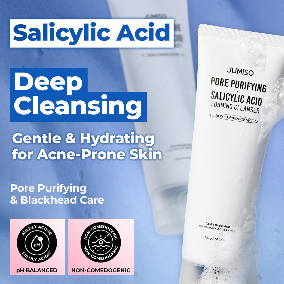 JUMISO rich micro-foam texture close-up for gentle low-friction cleansing