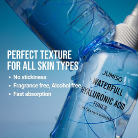 JUMISO toner beside hyaluronic cream to show enhanced moisture pairing
