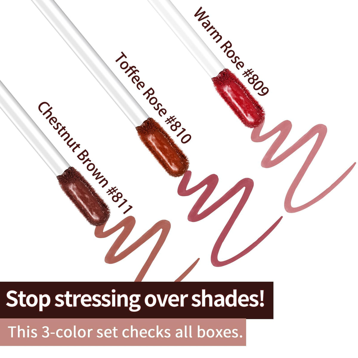 JUNECODE swatch Warm Rose texture showing matte pigment and smooth coverage benefit