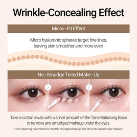 JUNG SAEM MOOL swatches on hand demonstrating natural beige tint and blendable coverage