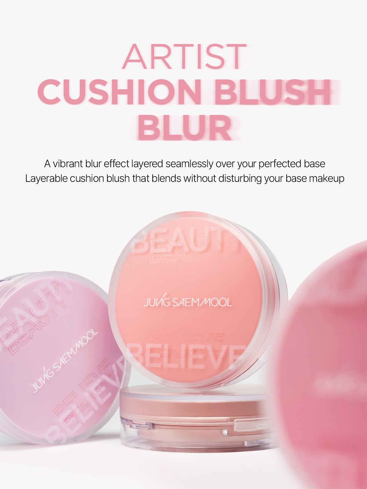 JUNG SAEM MOOL open compact displaying cushion surface and built-in puff for easy use