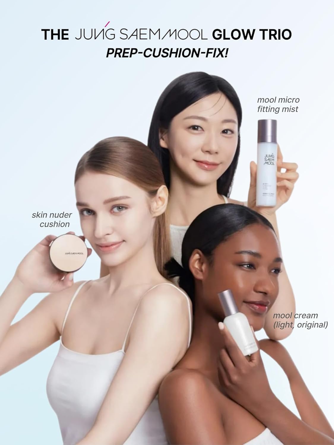 JUNG SAEM MOOL refill placed in compact shown in a vanity setting for convenient touch-ups