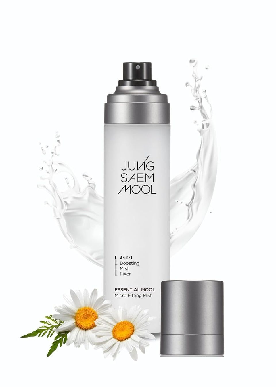 JUNG SAEM MOOL front packaging showing elegant mist bottle and branding benefit