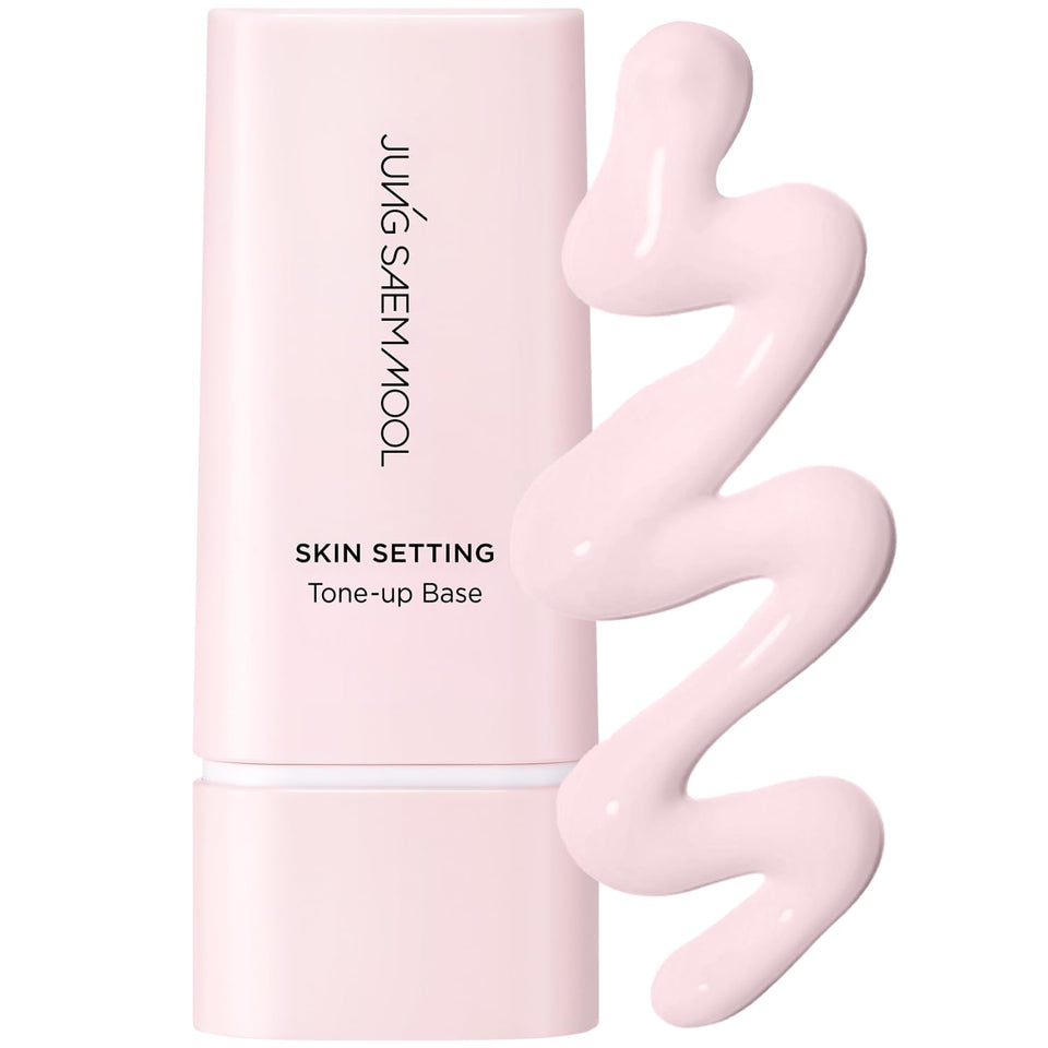 JUNG SAEM MOOL front packaging showing pink tone-up base and glowing finish