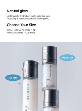 JUNG SAEM MOOL staged in a makeup bag conveying travel-friendly everyday use benefit