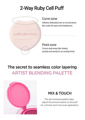 JUNG SAEM MOOL blush applied on cheek illustrating natural radiant glow