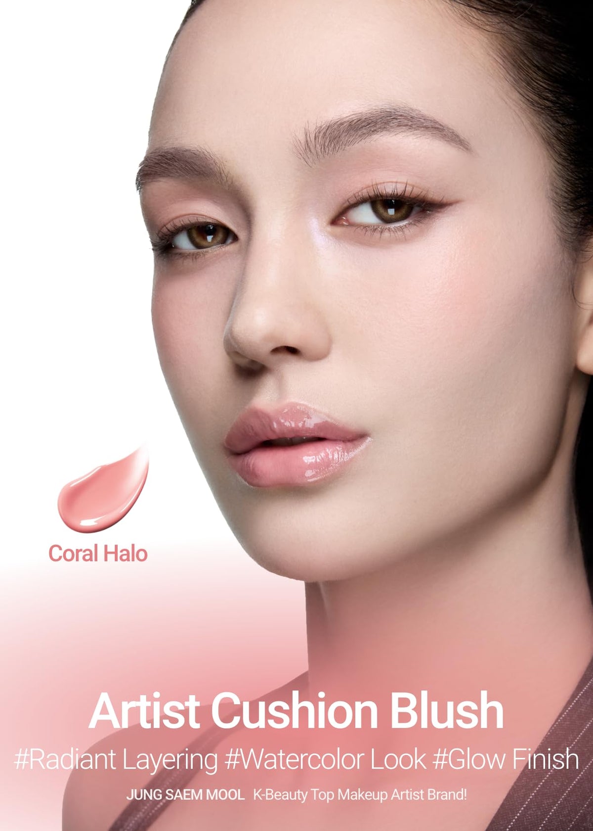 JUNG SAEM MOOL open compact with puff demonstrating easy cushion application