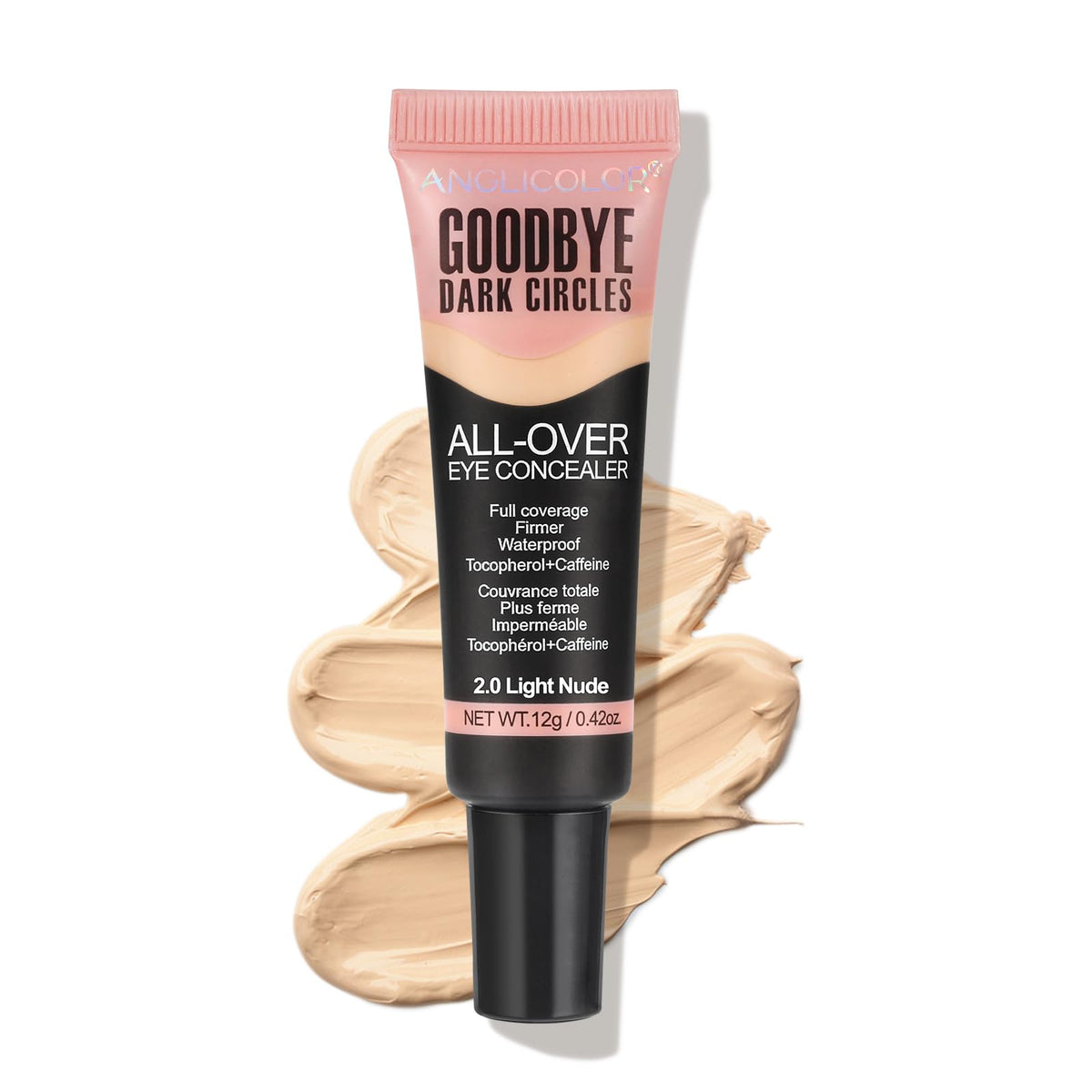 Junhe concealer front packaging showing shade 02 Light Nude and benefit of brightening