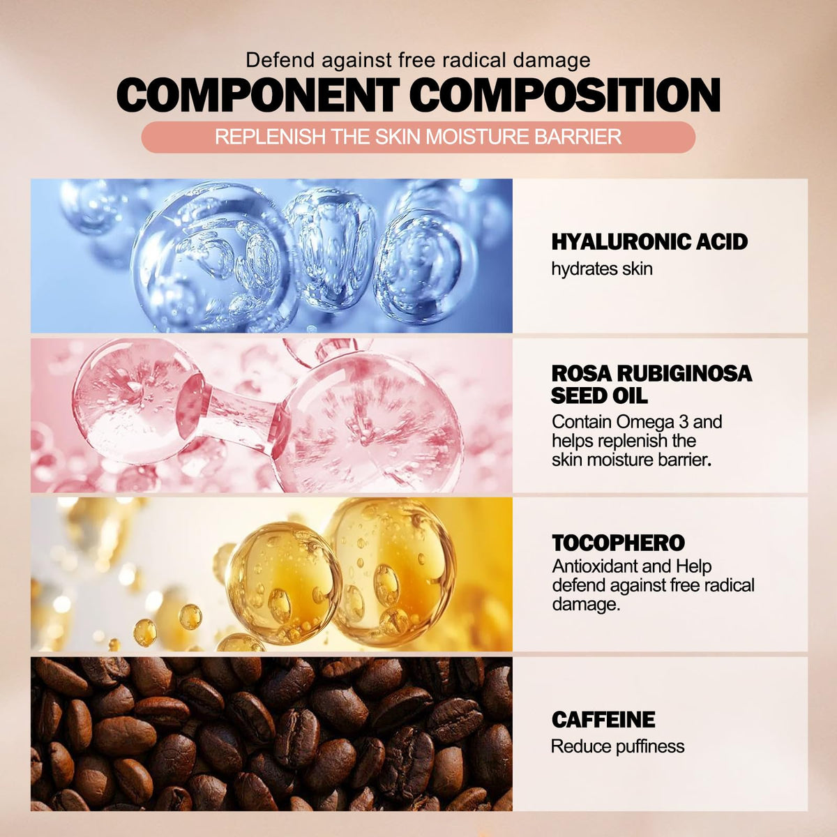 Junhe hyaluronic acid and peptide ingredients visual highlighting plumping benefit