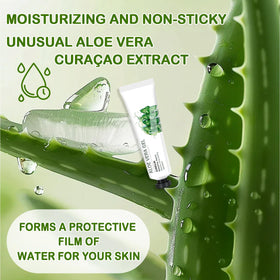 JunKuJK label close-up showing organic aloe ingredients and clear benefits