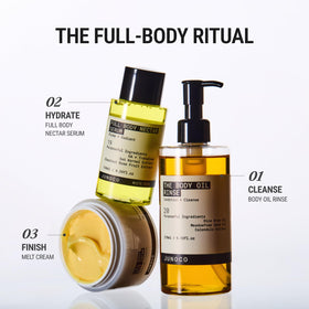 JUNO & Co. bottle beside travel items to show the 9.13 fl oz size and portability benefits