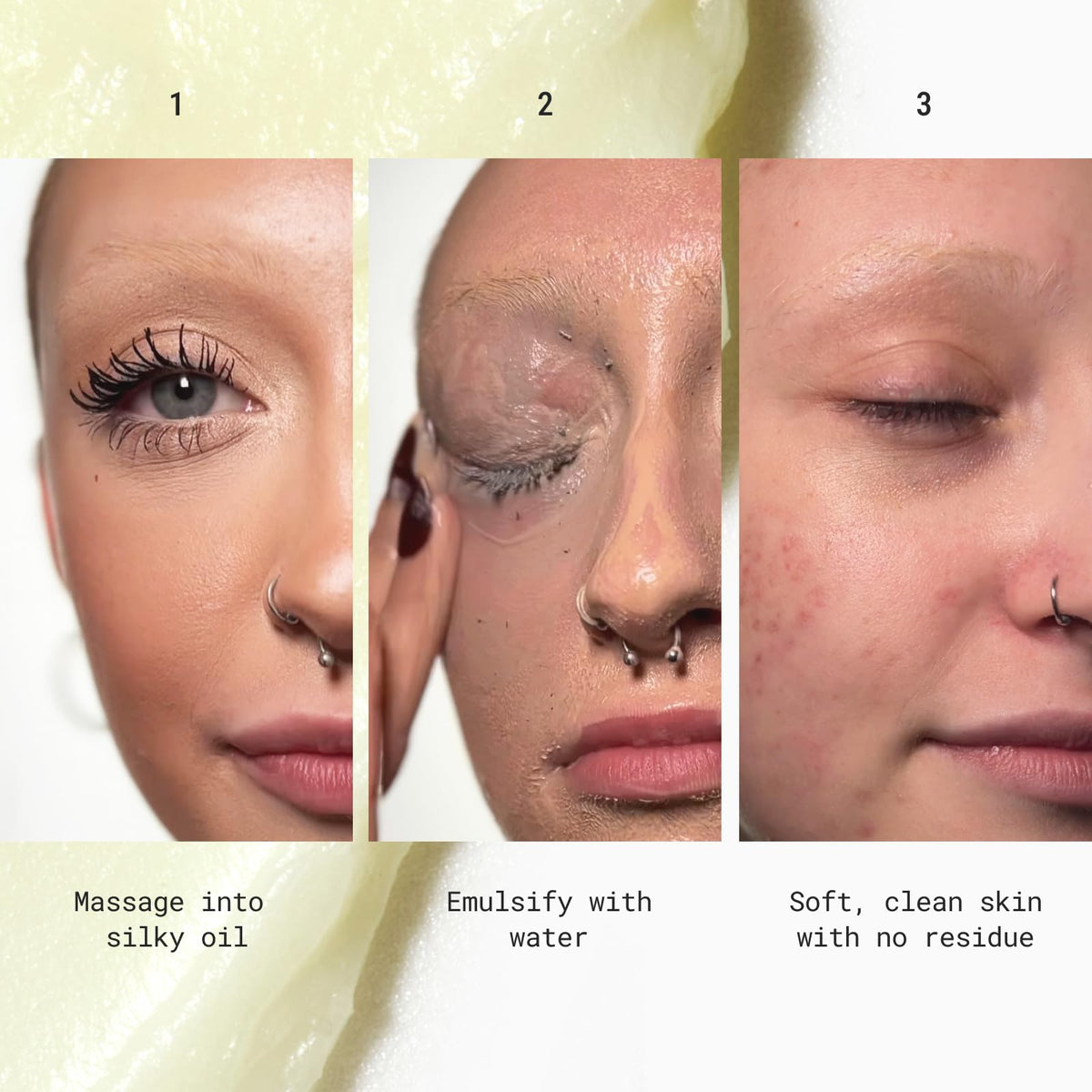 JUNO & Co. emulsified milky rinse demonstrating clean, non-greasy finish