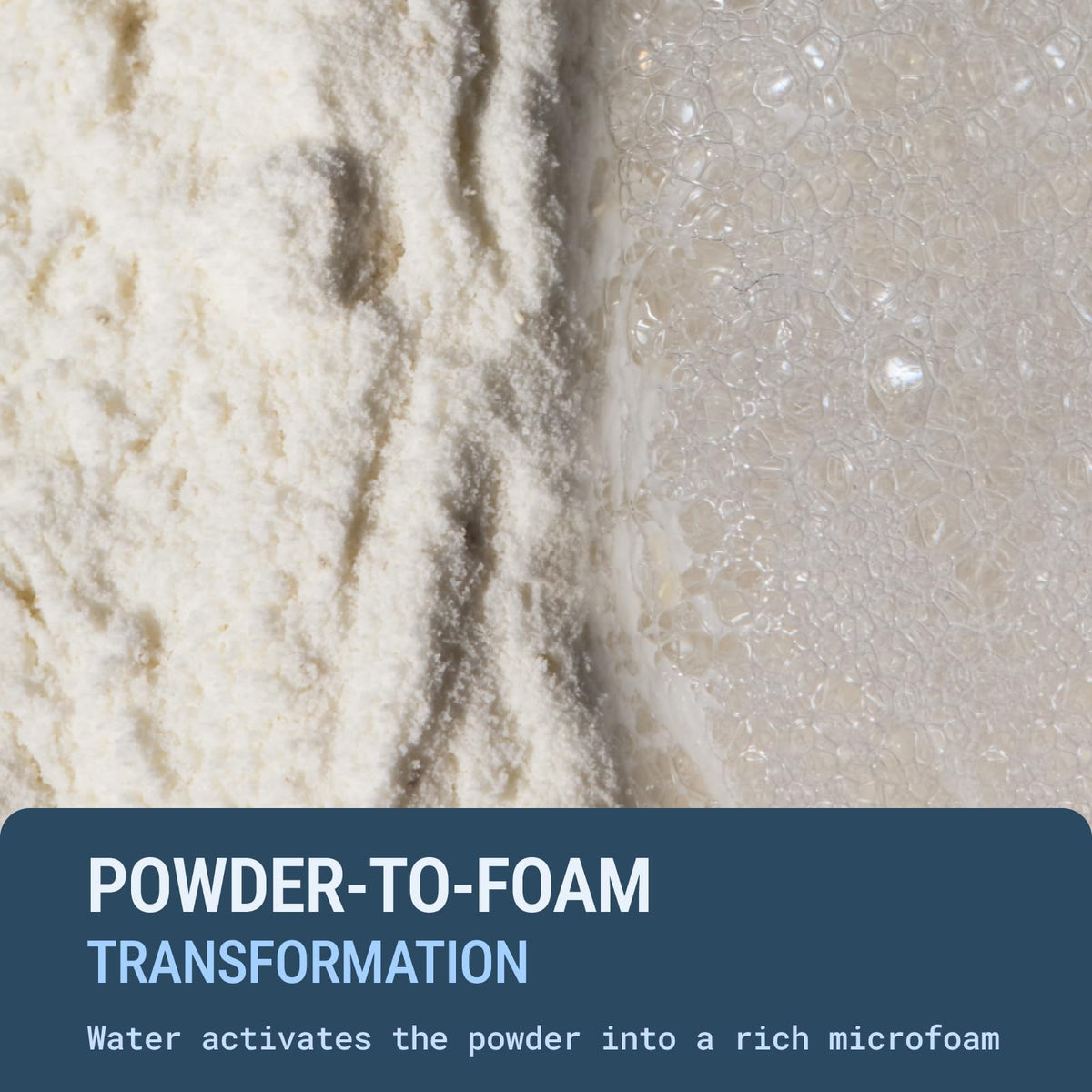 JUNO & Co. close up of powder granules highlighting papain enzyme and gentle polish