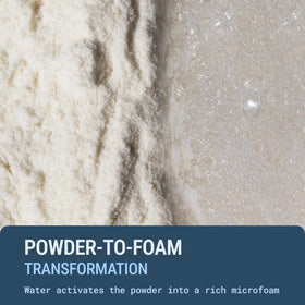 JUNO & Co. close up of powder granules highlighting papain enzyme and gentle polish