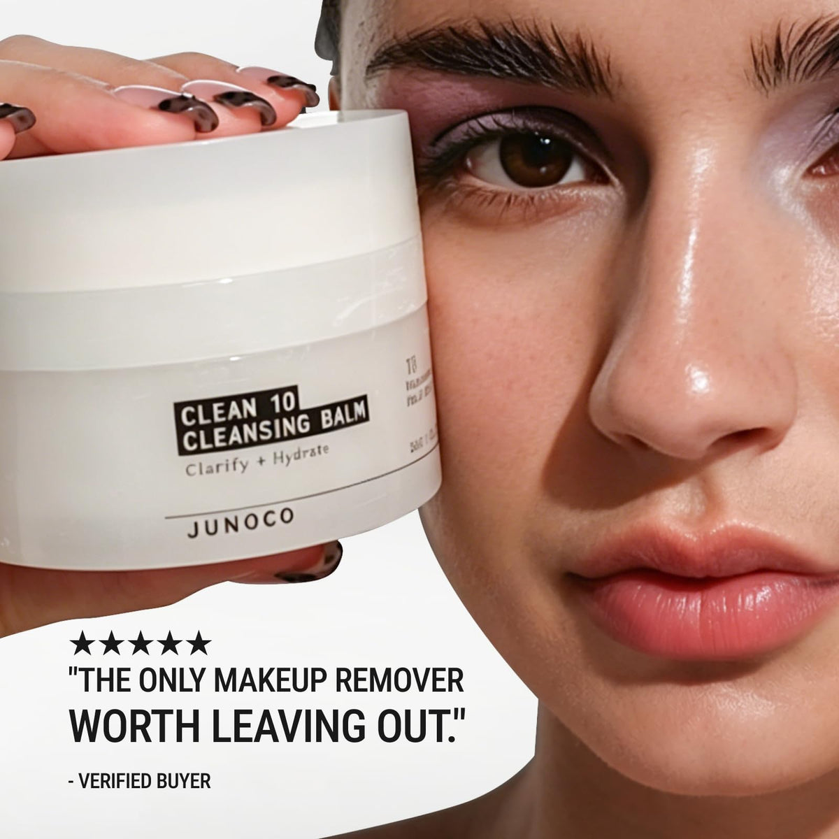 JUNO & Co. inserting refill into JADE base to show quick swap and reusable system benefit