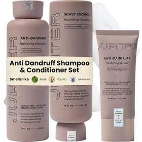 Jupiter front packaging trio showing complete scalp care benefits
