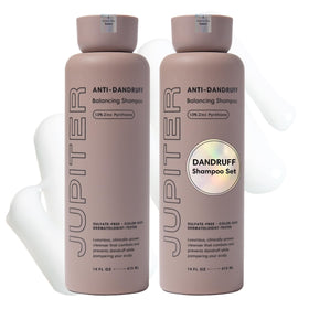 Jupiter front packaging showing two shampoo bottles for value and consistent results