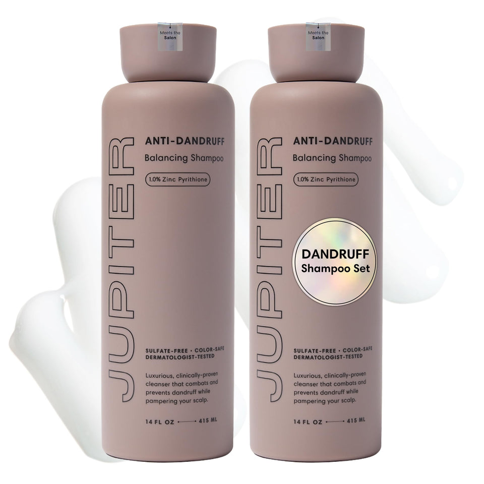 Jupiter front packaging showing two shampoo bottles for value and consistent results