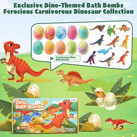 JuraFizz dino egg fizzing in bathtub releasing color and scent for playful baths