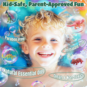 JuraFizz bath bomb fizzing in tub with vibrant color and bubbles, sensory fun for kids