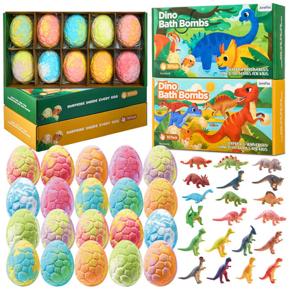 JuraFizz front packaging showing 20 dino bath bombs and gift-ready box for easy gifting