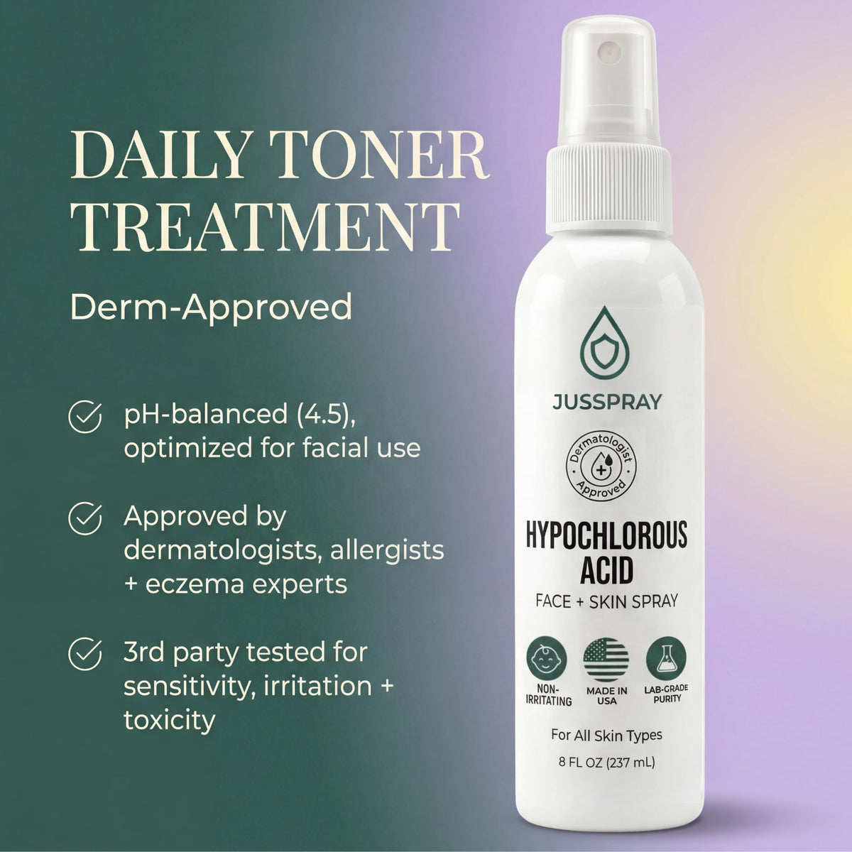 Jusspray sprayed on ankle showing body use and soothing comfort