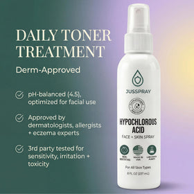 Jusspray sprayed on ankle showing body use and soothing comfort