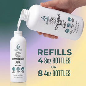 jusspray refill pouch flatlay highlighting eco refill convenience