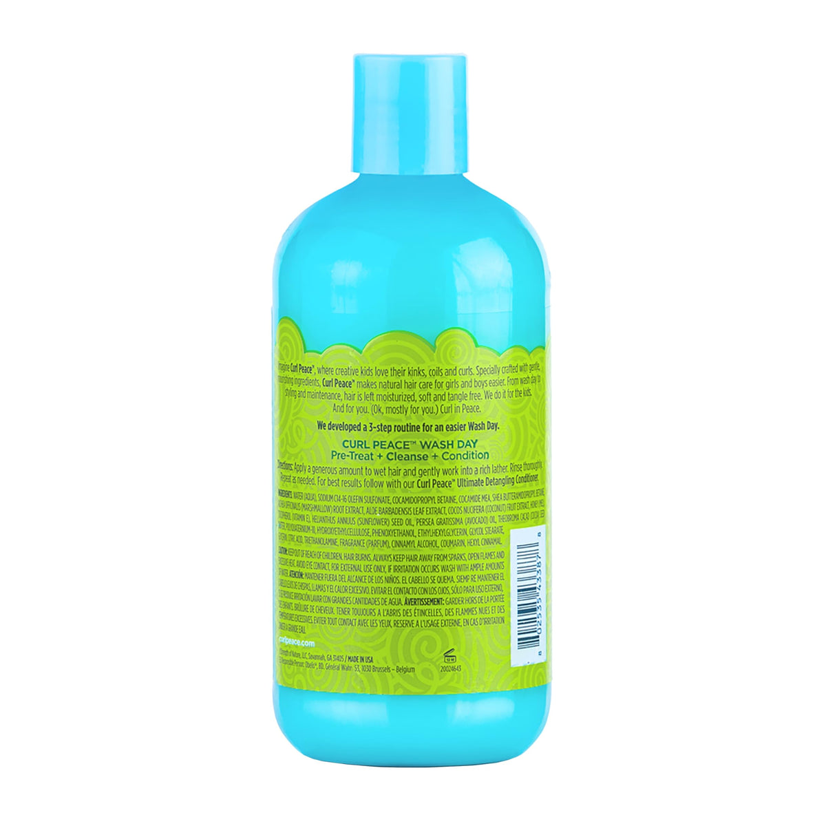 Just For Me Curl Peace shampoo in use detangling wet curly hair for easier comb-through
