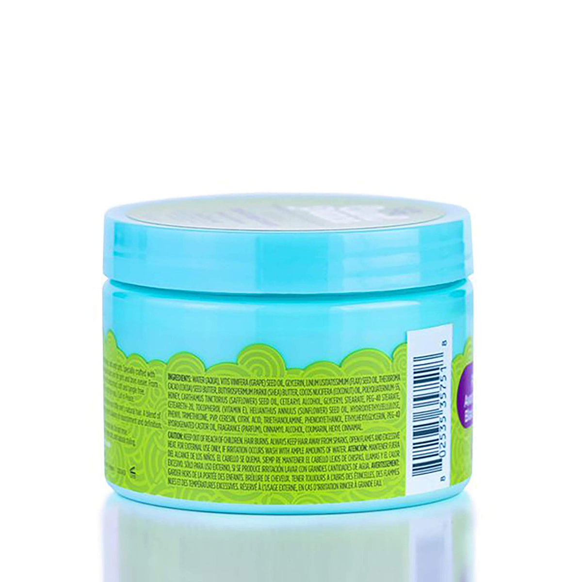 Just For Me label and cap detail highlighting ingredient claims for safe styling benefit
