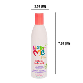 Just For Me size comparison 10 oz bottle beside common items to show scale
