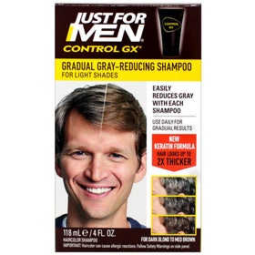 Just for Men Control GX label close-up showing ingredients and usage benefit