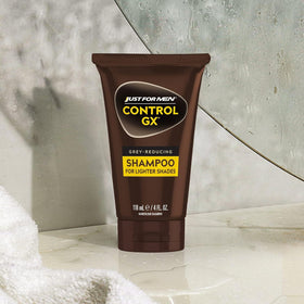 Just for Men Control GX on bathroom shelf in lifestyle setting for daily use