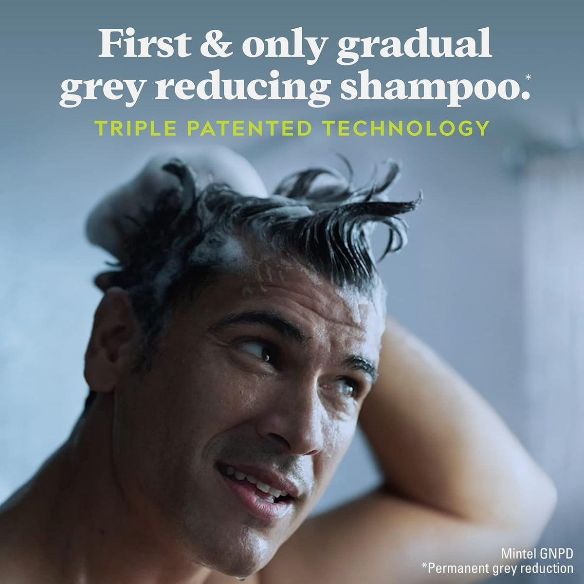 Just for Men Control GX on bathroom shelf with grooming items suggesting routine use