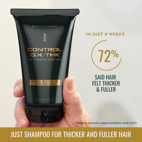 Just for Men Control GX + THK close-up foam texture highlighting thickening action