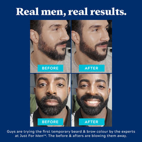 Just for Men eyebrow precise application illustrating natural-looking fill