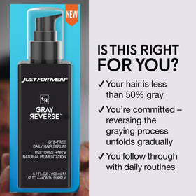 Just for Men applied to scalp demonstrating quick 30-second massage benefit