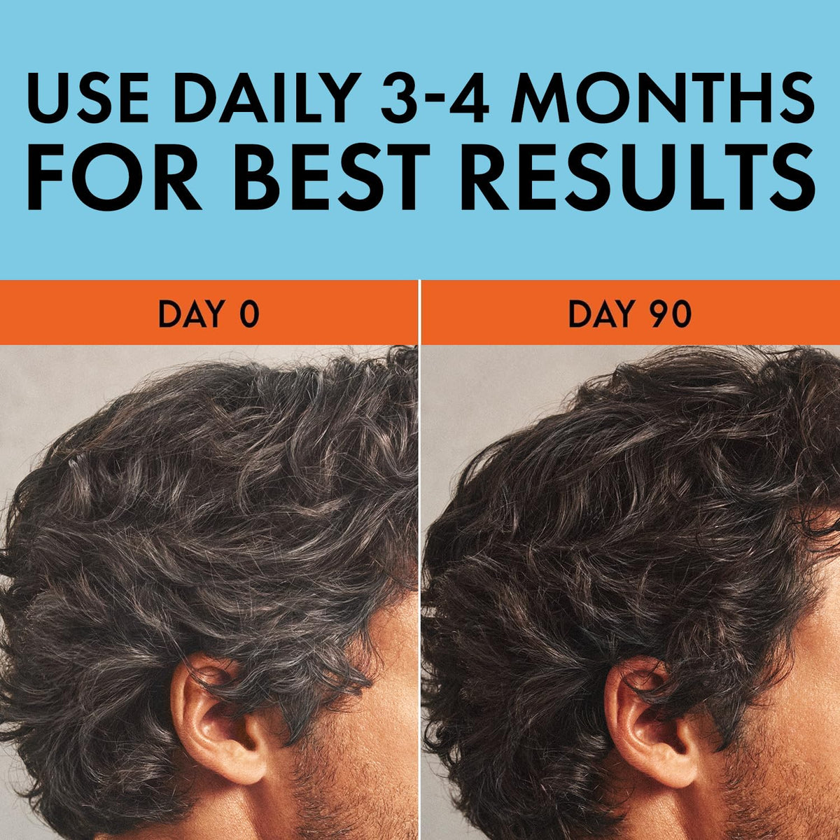 Just for Men serum pump close-up showing easy, mess-free dispensing benefit