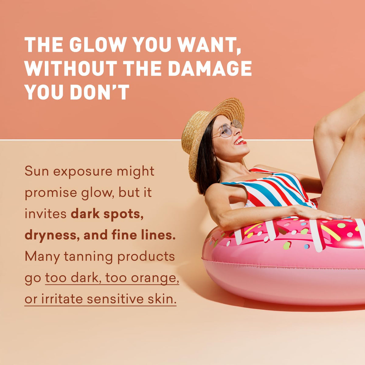 Just Nutritive application with mitt on arm for streak-free, even tan