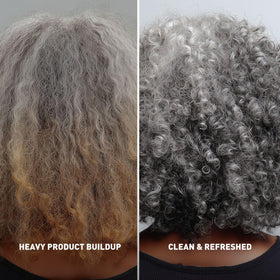 Just Nutritive before and after gray hair showing reduced brassiness